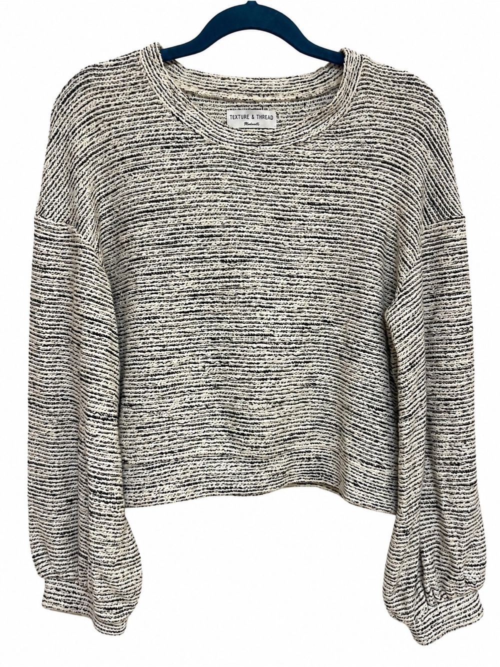 Madewell Black & White Marled Crewneck Sweater